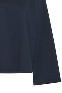 ICHI Kala Long Sleeve Stripe Sweatshirt Top - Total Eclipse