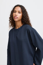 Load image into Gallery viewer, ICHI Kala Long Sleeve Stripe Sweatshirt Top - Total Eclipse