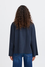 Load image into Gallery viewer, ICHI Kala Long Sleeve Stripe Sweatshirt Top - Total Eclipse