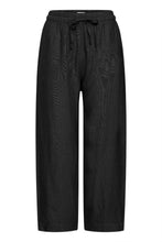 Load image into Gallery viewer, ICHI Linno Barrel Leg Linen Blend Trousers - Black