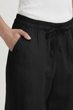 Load image into Gallery viewer, ICHI Linno Barrel Leg Linen Blend Trousers - Black
