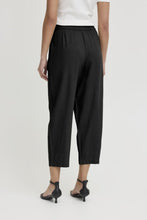 Load image into Gallery viewer, ICHI Linno Barrel Leg Linen Blend Trousers - Black