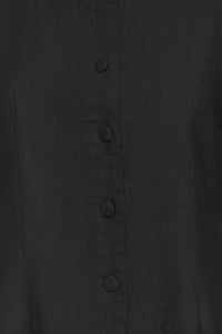 ICHI Linno Linen Blend Waistcoat - Black