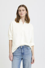 Load image into Gallery viewer, ICHI Linno Linen Blend Long Sleeve Shirt - Cloud Dancer