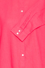 Load image into Gallery viewer, ICHI Linno Linen Blend Long Sleeve Shirt - Geranium