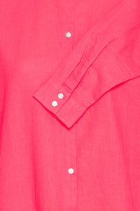 ICHI Linno Linen Blend Long Sleeve Shirt - Geranium