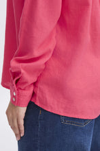 Load image into Gallery viewer, ICHI Linno Linen Blend Long Sleeve Shirt - Geranium