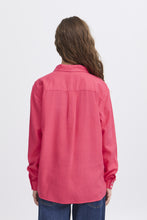 Load image into Gallery viewer, ICHI Linno Linen Blend Long Sleeve Shirt - Geranium