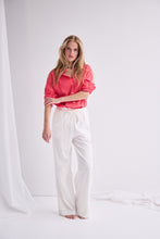Load image into Gallery viewer, ICHI Linno Linen Blend Long Sleeve Shirt - Geranium