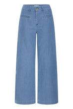 Load image into Gallery viewer, ICHI Kate Denim Cotton Blend Trousers - Medium Blue