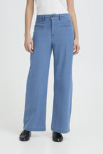Load image into Gallery viewer, ICHI Kate Denim Cotton Blend Trousers - Medium Blue