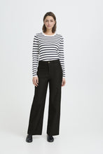 Load image into Gallery viewer, ICHI Kate Denim Cotton Blend Trousers - Black