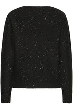 Load image into Gallery viewer, ICHI Damian Sparkle V Neck Wool Blend Jumper - Black