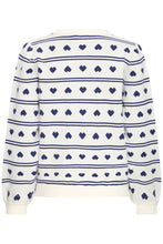 Load image into Gallery viewer, ICHI Brielle Heart Jumper - Birch &amp; Blueprint