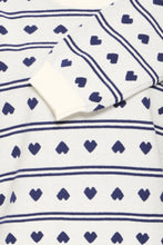 Load image into Gallery viewer, ICHI Brielle Heart Jumper - Birch &amp; Blueprint