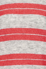 Load image into Gallery viewer, ICHI Dusty Knitted Stripe Jumper - Grey Melange &amp; Teaberry Pink
