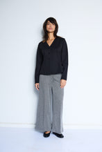 Load image into Gallery viewer, ICHI Kate Twillish Wide Legged Trousers - Black &amp; White Graphic Stripe