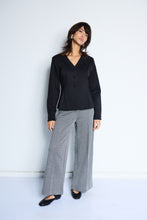 Load image into Gallery viewer, ICHI Kate Twillish Wide Legged Trousers - Black &amp; White Graphic Stripe