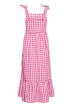 Load image into Gallery viewer, ICHI Felicia Gingham Cotton Sundress - Very Berry Pink