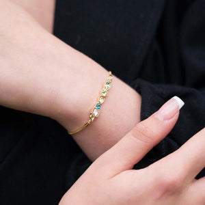Iris Multi-coloured Crystal Drawstring Bracelet - Gold