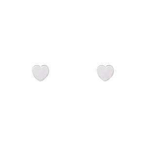 Keira Small Heart Stud Earrings - Silver Rhodium