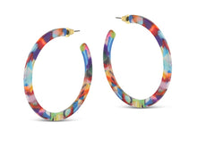 Load image into Gallery viewer, Sophia Resin Hoop Earrings - Red, Orange &amp; Lilac