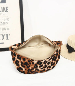 Amara Leopard Print Canvas Bum Bag - Brown