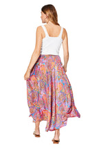 Load image into Gallery viewer, Harmonia Paisley Print Long Skirt - Pink