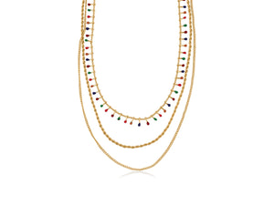Sierra Gold Plated Crystal Layered Necklace
