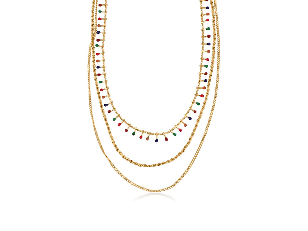 Sierra Gold Plated Crystal Layered Necklace