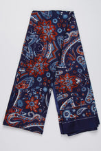 Load image into Gallery viewer, Hazel Paisley Print Scarf - Blue &amp; Dark Red
