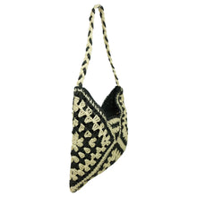 Load image into Gallery viewer, Madeleine Crochet Straw Shoulder Bag - Black