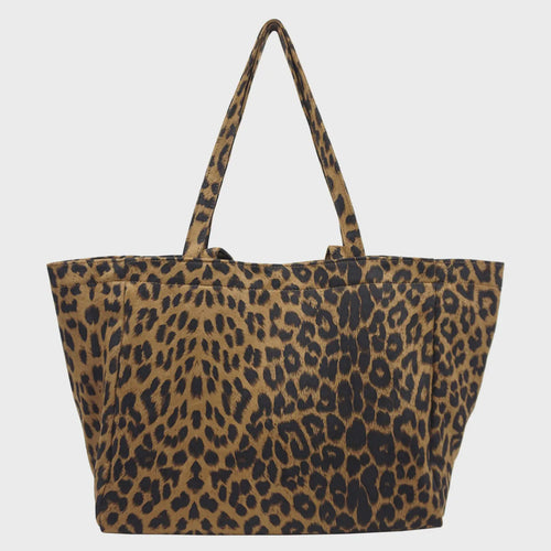 Athena Leopard Print Tote Bag - Brown & Black