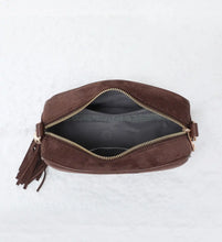 Load image into Gallery viewer, Mila Vegan Suede Camera Bag - Brown