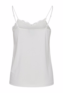 ICHI Like Lace Trimmed Camisole - Cloud Dancer