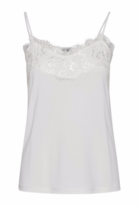 ICHI Like Lace Trimmed Camisole - Cloud Dancer