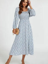 Load image into Gallery viewer, Isla Floral Print Shirred Maxi Dress - Pale Blue