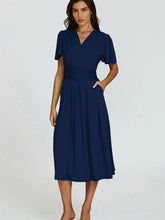 Load image into Gallery viewer, Tamara Angel Sleeve Midi Dress - Navy