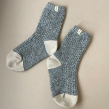 Load image into Gallery viewer, Luxury Wool Blend Dog Walking Socks - Grey &amp; Cream