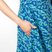 Load image into Gallery viewer, Amara Animal Print Wrap Dress - Blue