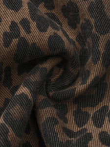 CUBIC Leopard Wide Leg Denim Jeans - Sienna Brown