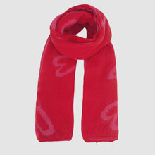 Load image into Gallery viewer, Zuri Sketched Hearts Blanket Scarf - Red