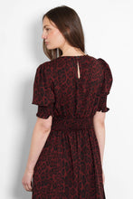 Load image into Gallery viewer, Hazel Animal Print Midi Dress - Burgundy Leopard