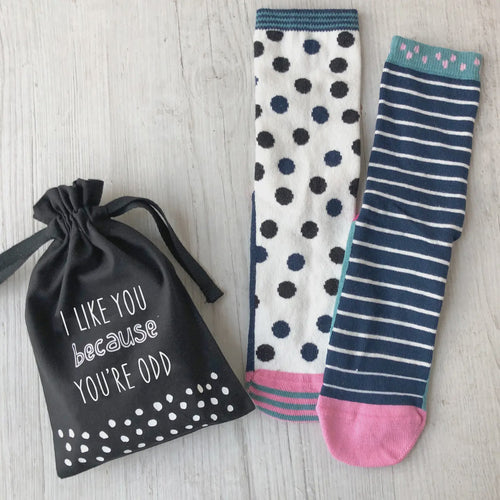 Cotton Socks Gift Set - 'Because You're Odd'