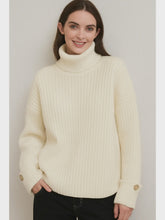 Load image into Gallery viewer, Francis Ribbed Roll Neck Jumper - Cream