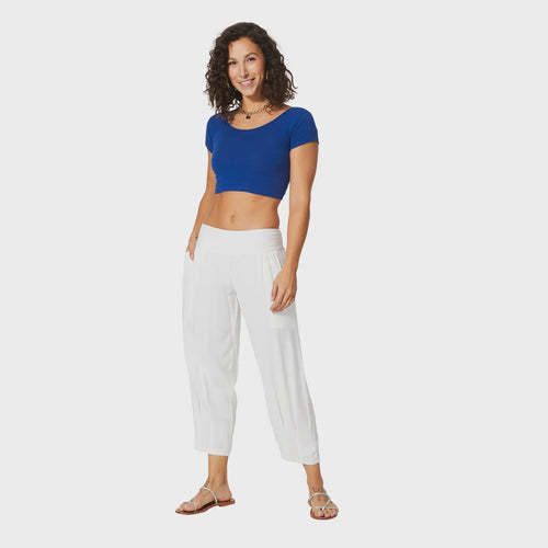 Hera Cropped Leg Trousers - White