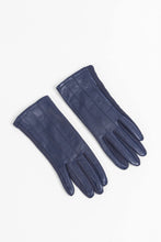 Load image into Gallery viewer, Vegan Leather Lined Gloves - Navy