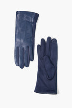 Load image into Gallery viewer, Vegan Leather Lined Gloves - Navy