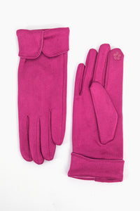 Tori Scalloped Cuff Gloves - Fuchsia