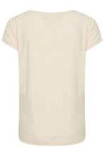 Load image into Gallery viewer, ICHI Rebel Metallic Detail Rounded Neck Tee - Tapioca